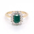 9ct Yellow Gold 0.90ct Emerald & 0.32ct Diamond Cluster Ring murray co jewellers belfast