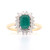 9ct Yellow Gold 0.90ct Emerald & 0.32ct Diamond Cluster Ring murray co jewellers belfast