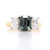 18ct Yellow Gold 1.83ct Teal Sapphire & 1.00ct Diamond 3 Stone Ring murray co jewellers belfast gemstone rings engagement rings