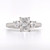 Platinum 1.37ct Radiant & Round Brilliant Diamond 3 Stone Ring murray co jewellers belfast engagement rings
