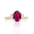 9ct Yellow Gold Lab Grown 1.62ct Ruby & 0.20ct Diamond 3 Stone Ring murray co jewellers belfast