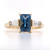 9ct Yellow Gold London Blue Topaz & Diamond 3 Stone Ring murray co jewellers belfast