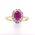 9ct Yellow Gold 1.33ct Ruby & 0.25ct Diamond Cluster Ring murray co jewellers belfast