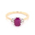 9ct Yellow Gold 1.30ct Ruby & 0.15ct Diamond 3 Stone Ring murray co jewellers belfast