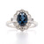 9ct White Gold 1.58ct London Blue Topaz & 0.32ct Diamond Cluster Ring murray co jewellers belfast