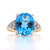 9ct Yellow Gold 5.70ct Blue Topaz & 0.11ct Diamond Cluster Ring murray co jewellers belfast