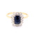 9ct Yellow Gold 1.00ct Sapphire & 0.32ct Diamond Cluster Ring murray co jewellers belfast