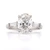 Platinum 2.36ct Lab Grown Oval & Baguette Diamond 3 Stone Ring murray co jewellers belfast engagement rings