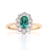 18ct Yellow Gold 0.58ct Emerald & 0.34ct Diamond Cluster Ring murray co jewellers belfast