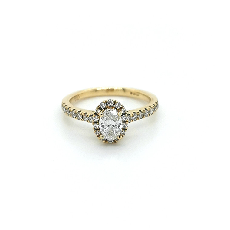 18ct Yellow Gold 0.50ct Oval Cluster Diamond Ring diamond ring engagement ring belfast wedding ring eternity ring diamond jewellery