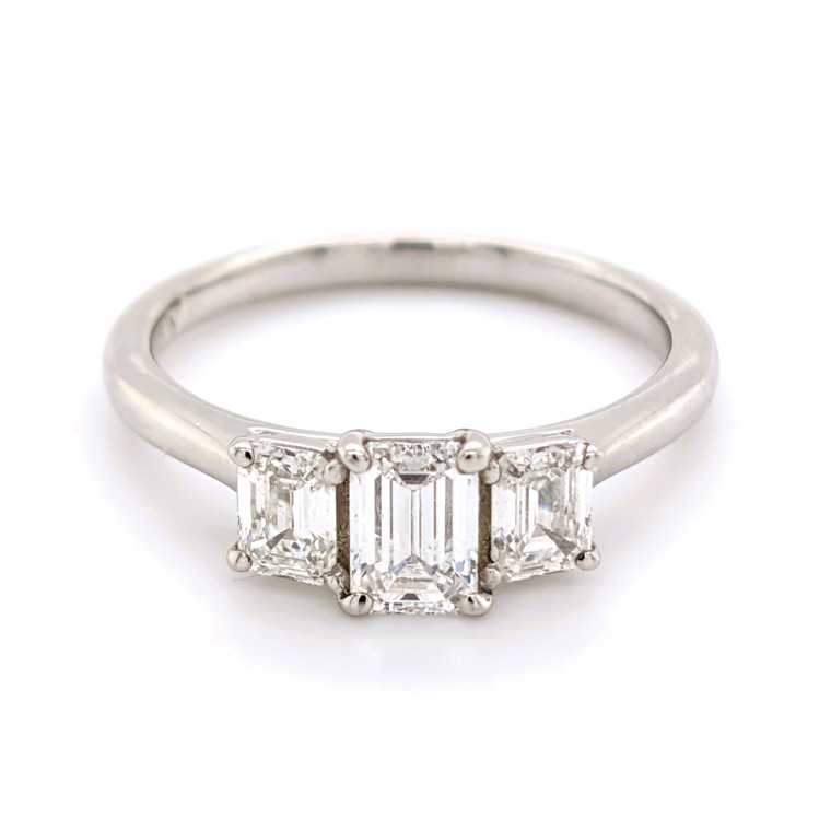 Platinum 1.06ct 3 Stone Graduated Emerald Cut Diamond Ring diamond ring engagement ring belfast wedding ring eternity ring diamond jewellery