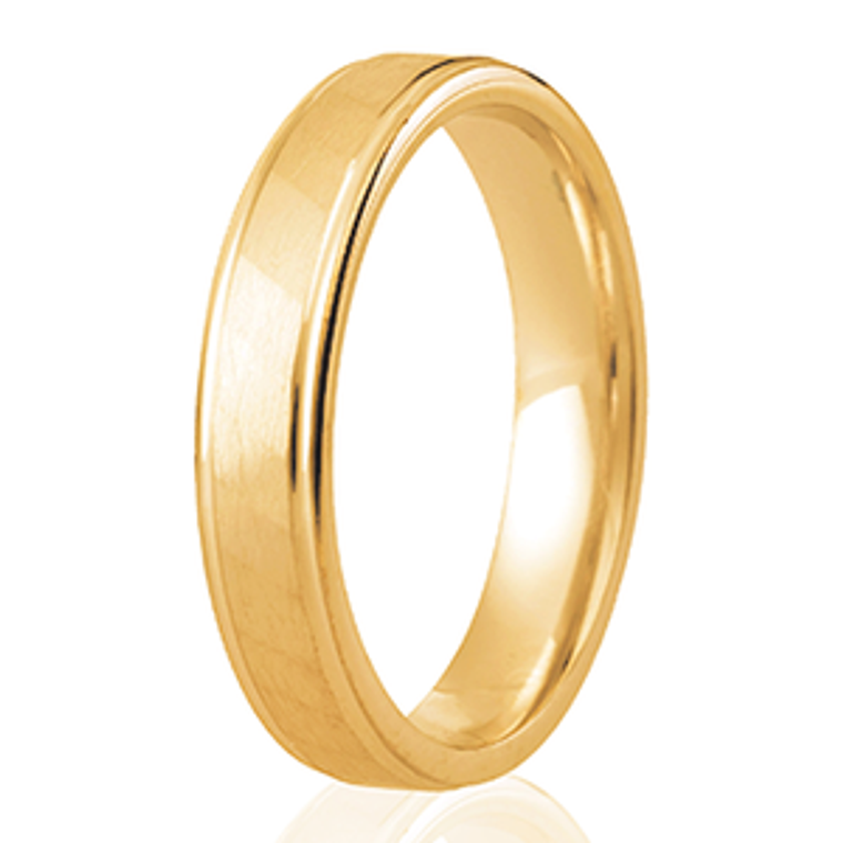 Satin Finish Wedding Ring with Diagonal Faceted Soft Rib Detail physical Patterned Rings Murray & Co.