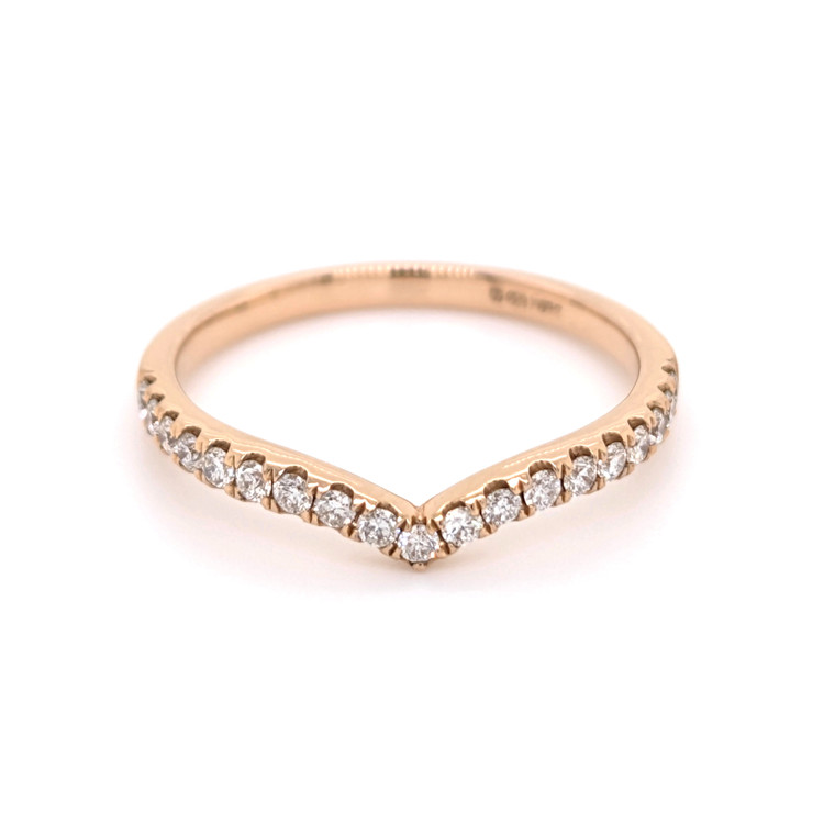 18ct Rose Gold 0.25ct Claw Set Diamond Shaped Wedding Ring murray co jewellers belfast