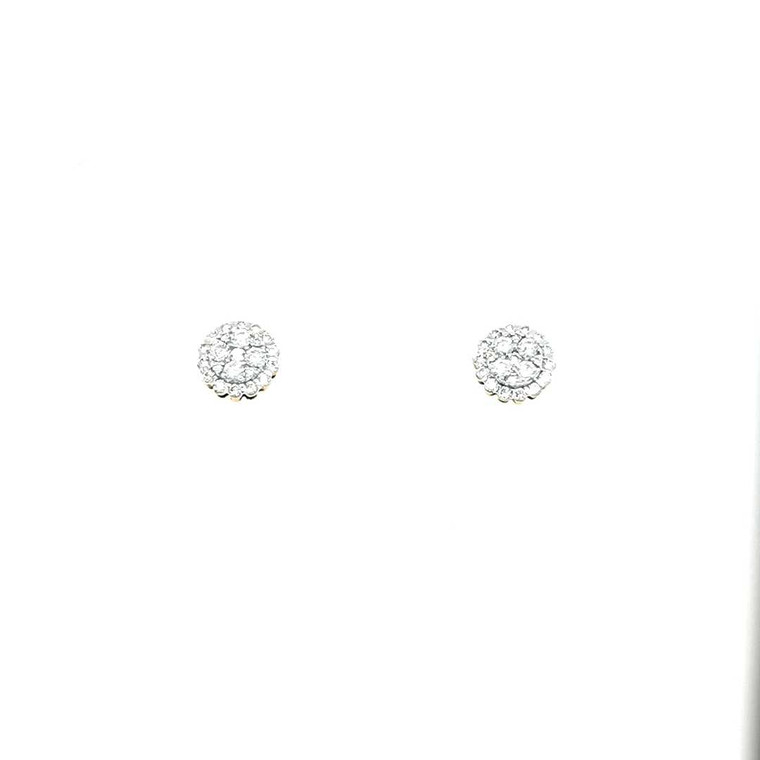 9ct Yellow Gold 0.50ct Illusion Cluster Diamond Earrings diamond ring engagement ring belfast wedding ring eternity ring diamond jewellery