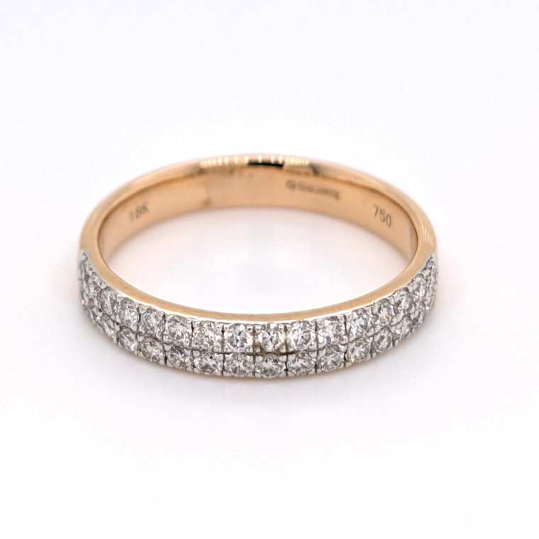 18ct Rose Gold 0.50ct Double Row Claw Set Diamond Wedding Ring diamond ring engagement ring belfast wedding ring eternity ring diamond jewellery