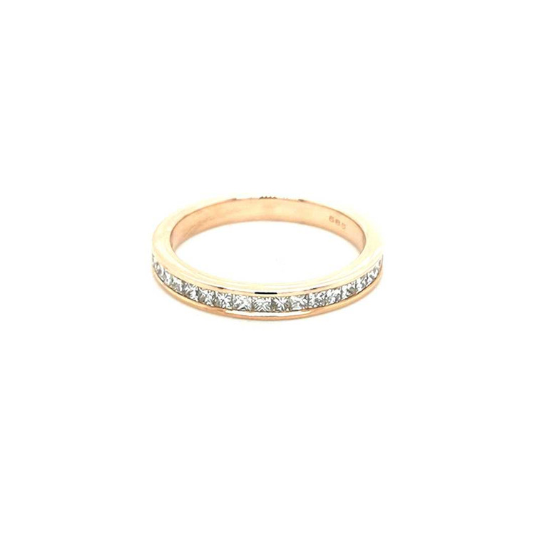 18ct Rose Gold 0.65ct Channel Set Princess Diamond Wedding Ring diamond ring engagement ring belfast wedding ring eternity ring diamond jewellery