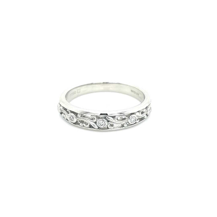 Platinum 0.06ct Antique Style Diamond Set Wedding Ring diamond ring engagement ring belfast wedding ring eternity ring diamond jewellery