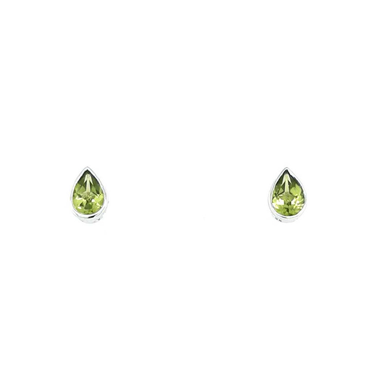 9ct White Gold Pear Shaped Peridot Stud Earrings diamond ring engagement ring belfast wedding ring eternity ring diamond jewellery