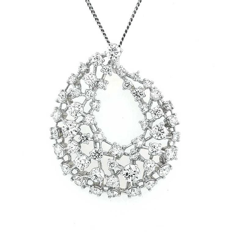 18ct White Gold 2.81ct Fancy Lattice Flame Diamond Pendant diamond ring engagement ring belfast wedding ring eternity ring diamond jewellery