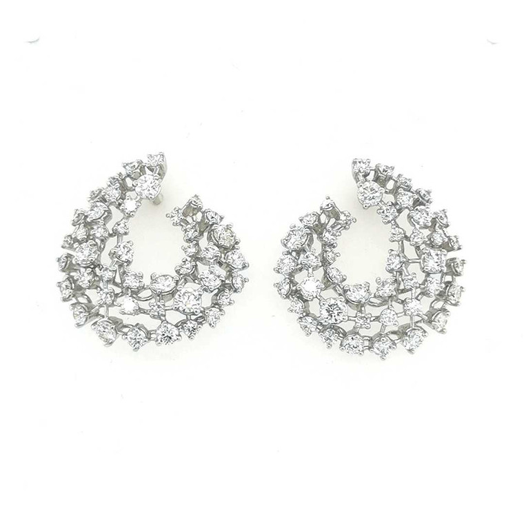 18ct White Gold 3.01ct Fancy Lattice Flame Diamond Earrings diamond ring engagement ring belfast wedding ring eternity ring diamond jewellery