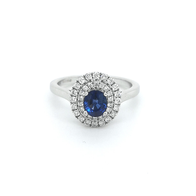 sapphire and diamond cluster ring murray co belfast jewellery wedding engagement