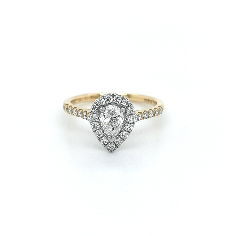 18ct Yellow Gold 0.81ct Pear Diamond Cluster Engagement Ring diamond ring engagement ring belfast wedding ring eternity ring diamond jewellery