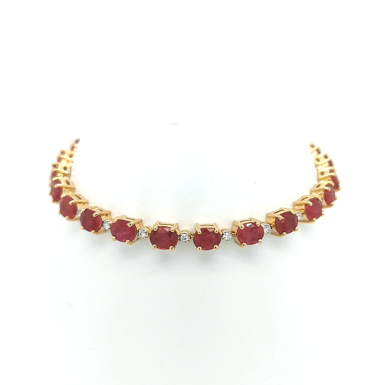 18ct yellow gold ruby and diamond bracelet murray co jewellers belfast