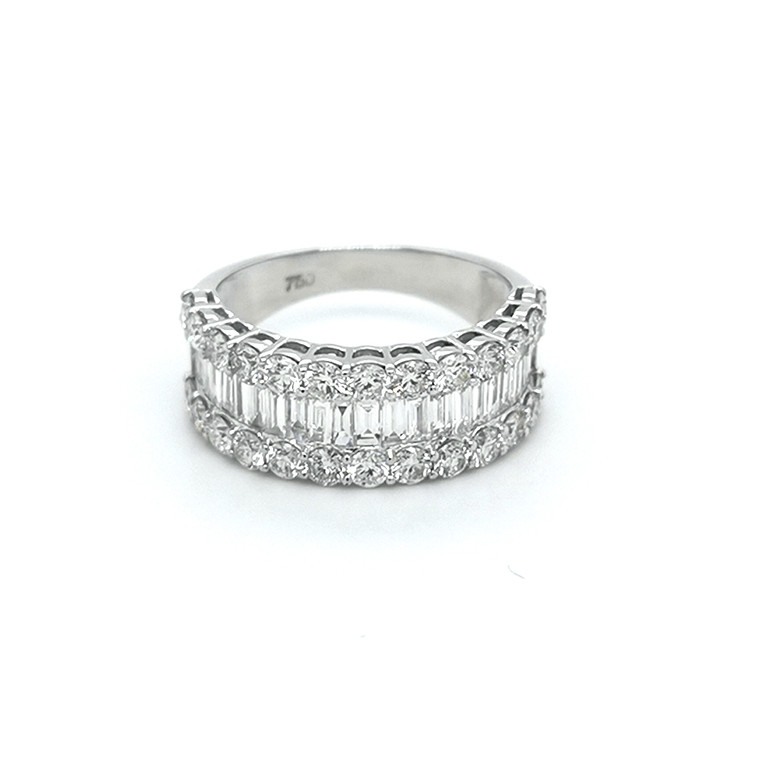 18ct white gold brilliant and baguette diamond eternity dress ring murray jewellers belfast