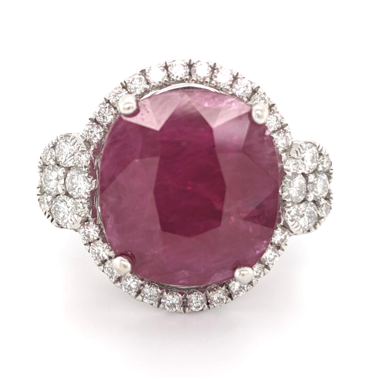 18ct white gold ruby and sapphire diamond cluster ring murray co jewellers belfast