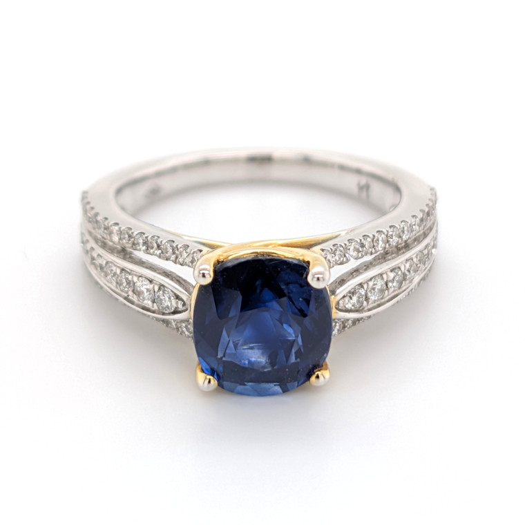18ct yellow white gold sapphire diamond solitaire ring murray co belfast jewellers