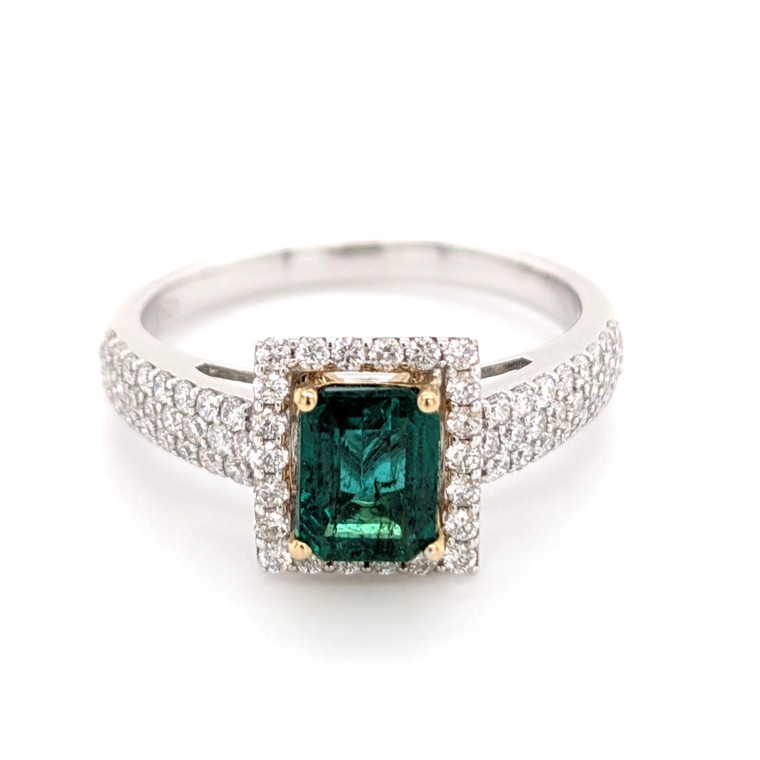18ct white gold emerald and diamond cluster ring murray co jewellers belfast