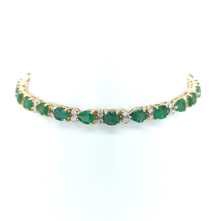 18ct yellow gold emerald and diamond bracelet murray co jewellers belfast