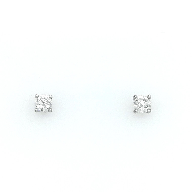 18ct White Gold 0.74ct 4 Claw Diamond Solitaire Stud Earrings murray co jewellers belfast