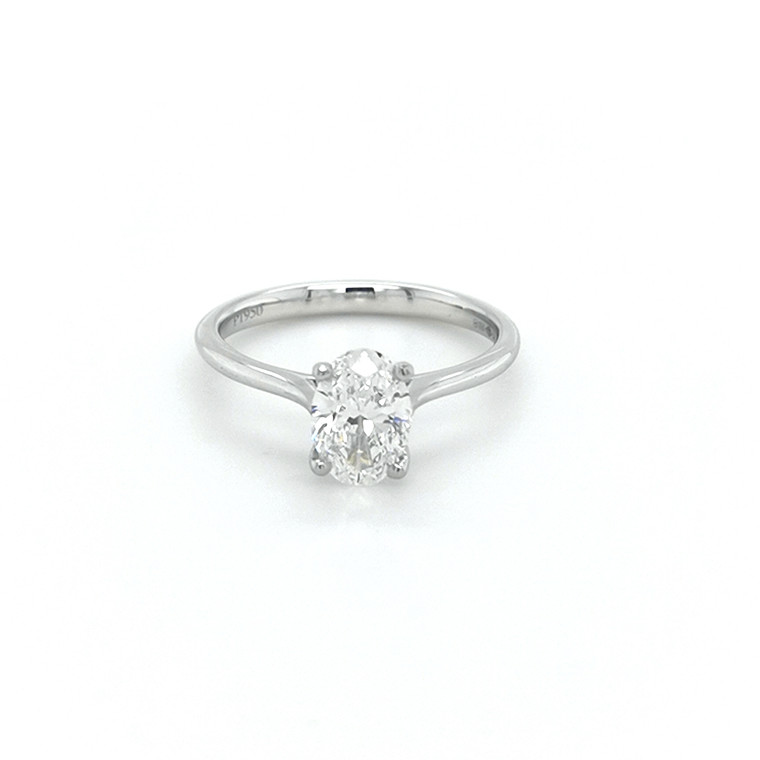 platinum oval diamond solitaire engagement ring murray co jewellers belfast