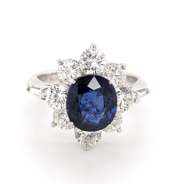 18ct white gold sapphire and diamond cluster ring murray co jewellery belfast