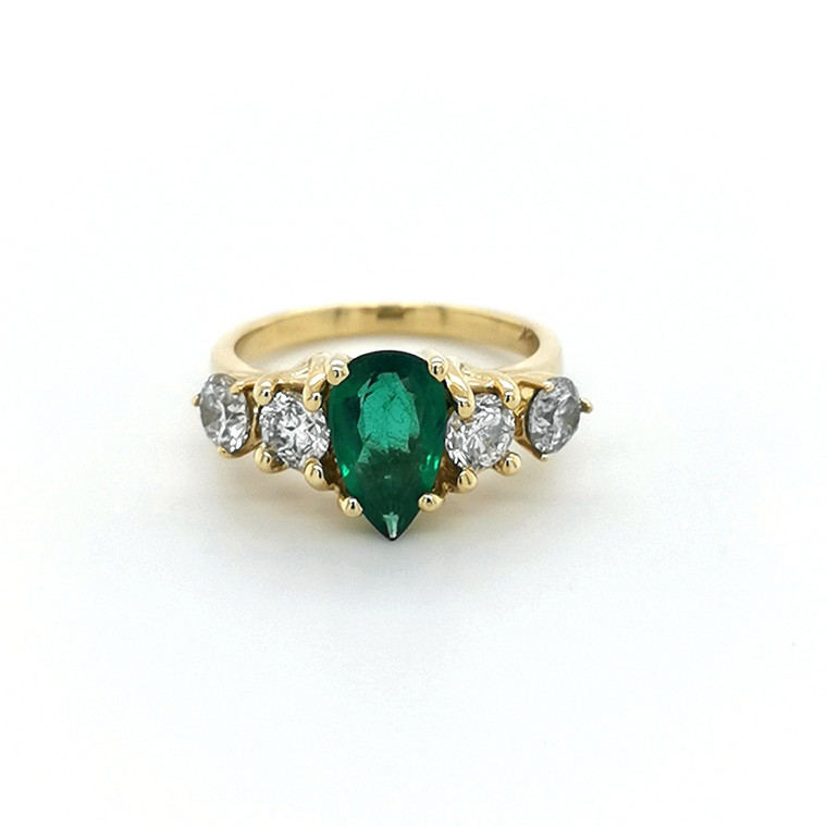 18ct yellow gold emerald and diamond 5 stone ring murray co jewellers belfast