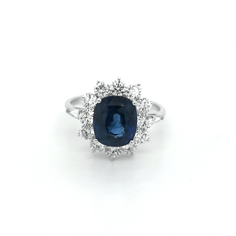 18ct white gold sapphire and diamond cluster ring murray co jewellers belfast