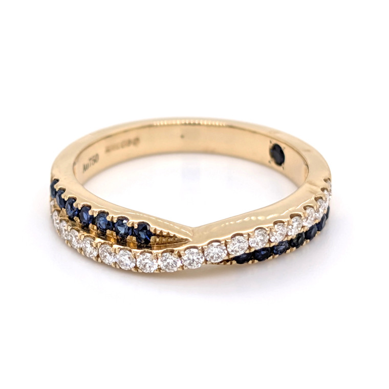 18ct yellow gold sapphire and diamond eternity ring murray co jewellers belfast
