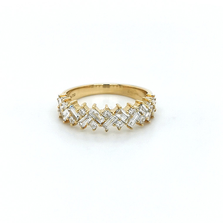 18ct yellow gold diamond criss cross eternity ring murray co jewellers belfast