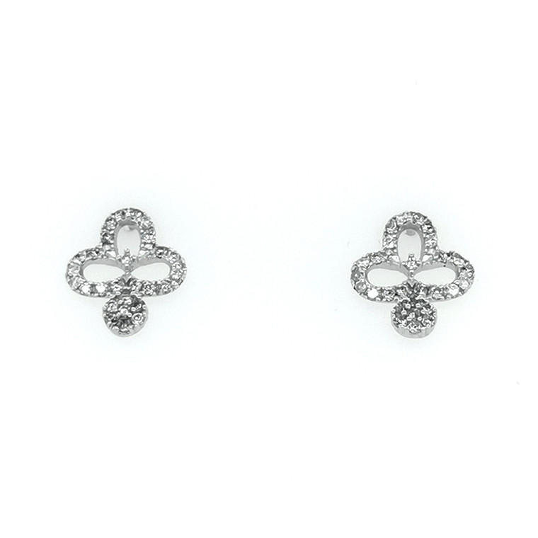 18ct white gold diamond fancy shaped earrings murray co jewellers belfast