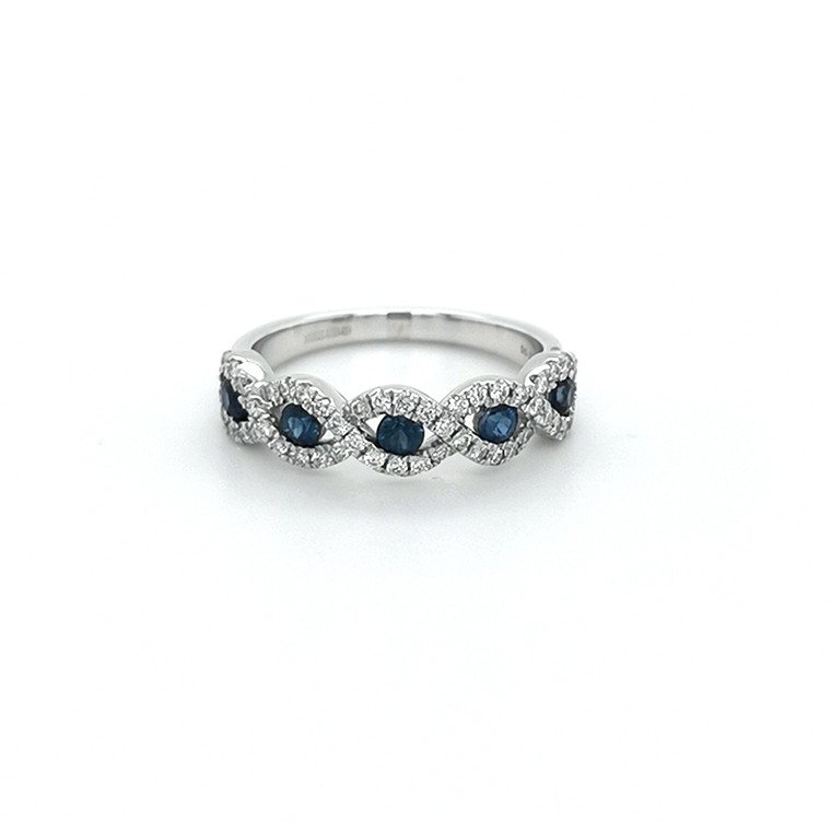 18ct white gold diamond and sapphire eternity ring murray co jewellers belfast