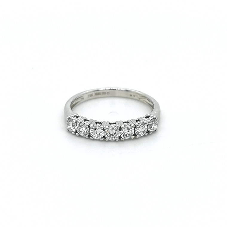 18ct White Gold 0.80ct Diamond 7 Stone Eternity Ring murray co jewellers belfast