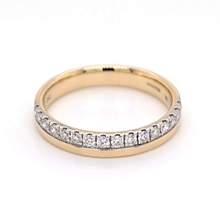 18ct Yellow Gold 0.28ct Diamond Off Set Wedding Ring murray co jewellers belfast