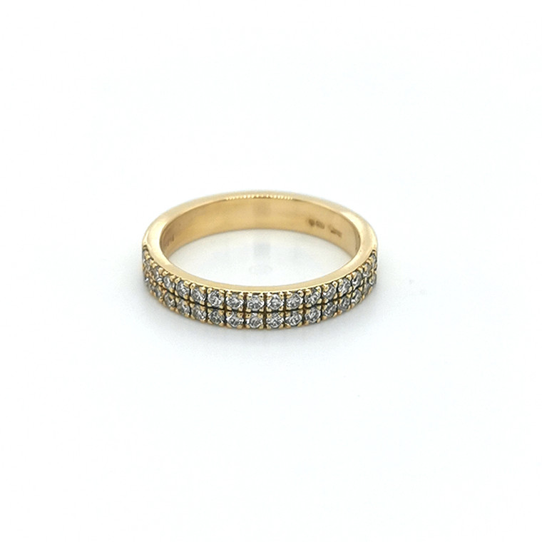 18ct Yellow Gold 0.50ct Double Row Diamond Wedding Ring murray co jewellers belfast