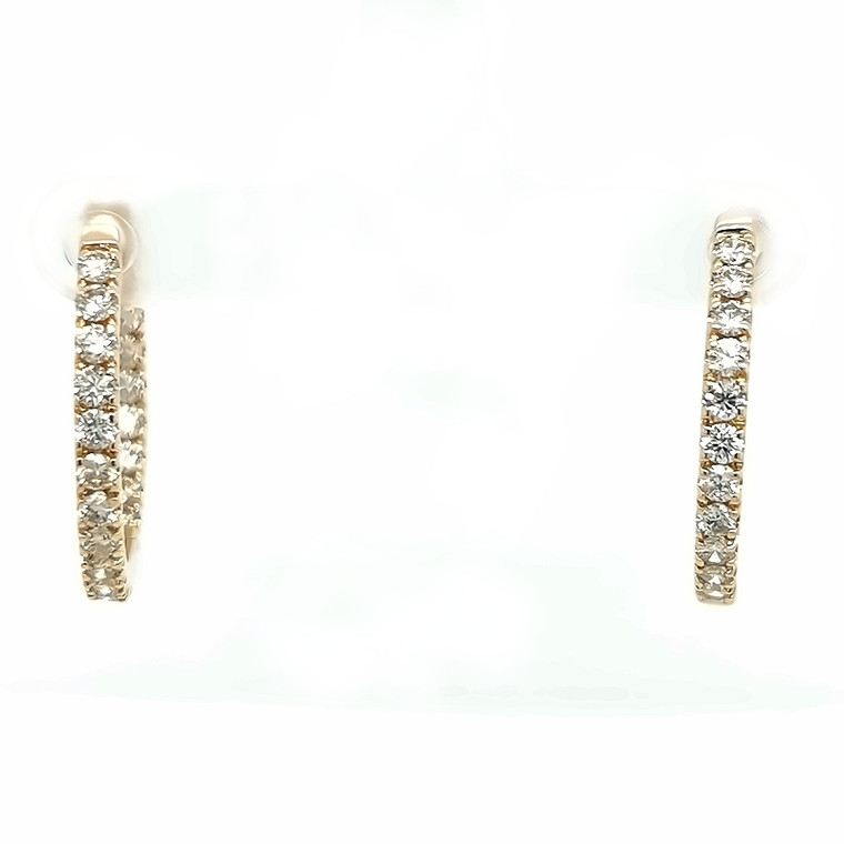 9ct Yellow Gold 1.50ct Diamond Hoop Earrings murray co jewellers belfast