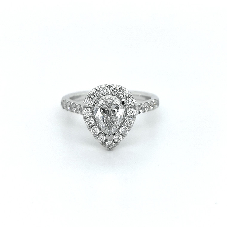 Platinum 1.45ct Pear Diamond Cluster Engagement Ring murray co jewellers belfast