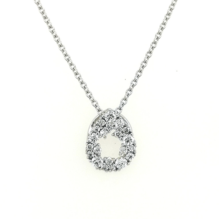 18ct White Gold 0.32ct Diamond Pear Shaped Pendant murray co jewellers belfast