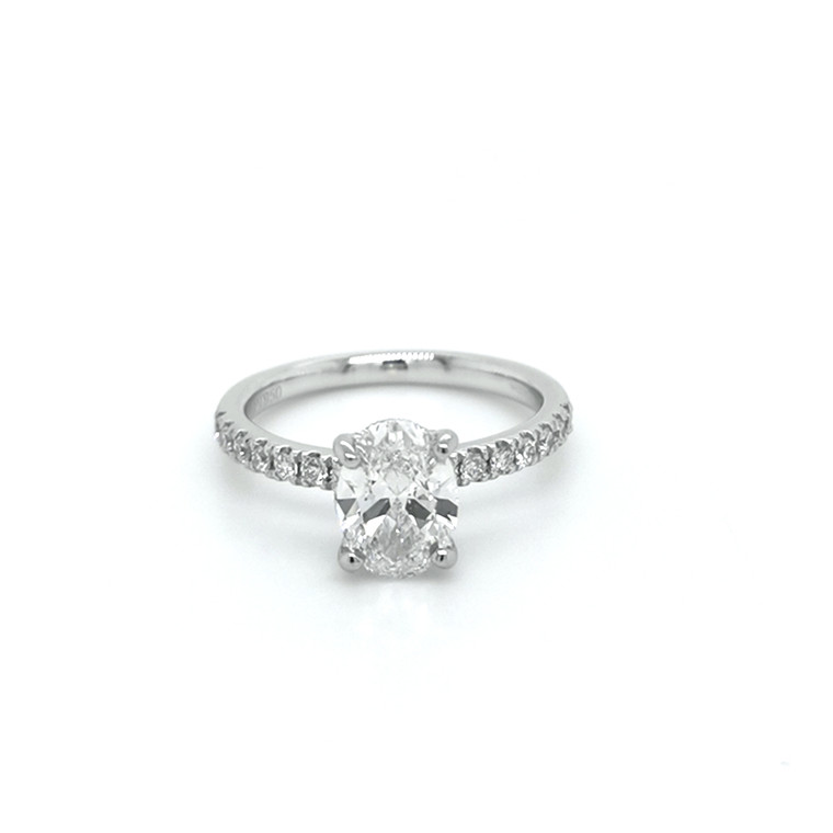 Platinum 1.82ct Oval Diamond Hidden Halo Solitaire Ring murray co jewellers belfast