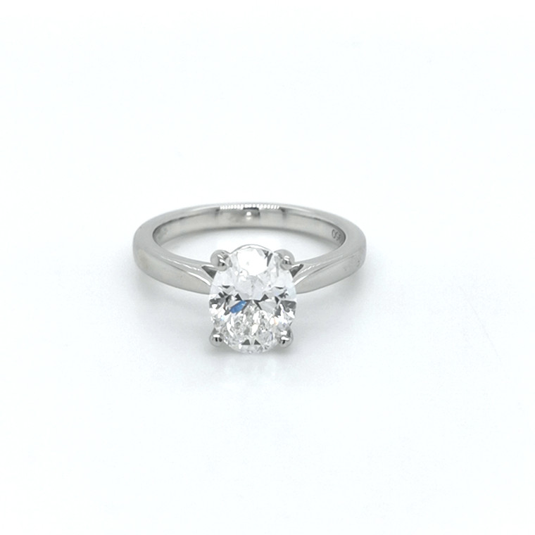 Platinum 2.00ct Oval Diamond Solitaire Engagement Ring murray co jewellers belfast