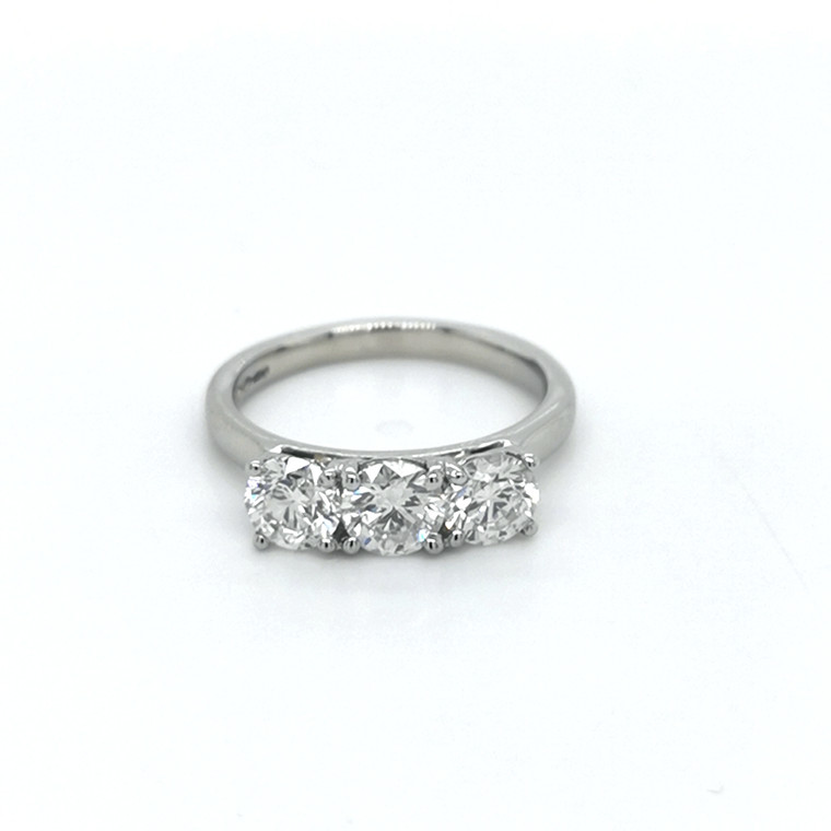 Platinum 1.65ct Round Brilliant Diamond 3 Stone Ring murray co jewellers belfast